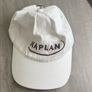 Kaplan White Kids Hat with Purple Logo